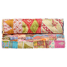 vidaXL Pouf per Divani Pallet per Sedile e Schienale Cuscino Arredo Casa Interni Esterni con Imbottitura Multicolore in Tessuto Patchwork in Cotone