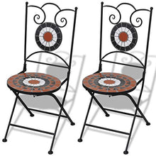 vidaXL Tavolo da Giardino con Mosaico 60 cm e 2 sedie Terracotta/Bianco