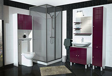 Berlioz Creations Mobile da Bagno a Specchio, Colore: Melanzana, Altro, 60 x 16 x 60 cm