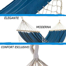 PiuShopping Amaca da Giardino Azzurra, per Terrazzo, con Frange Design Macrame | 200x100