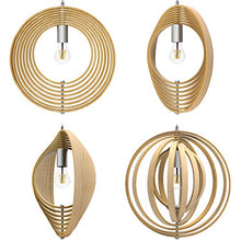 Tomons Lampada da soffitto Lampada Plafoniera, Lampada a Sospensione a Globo in Legno Stile Nordico, Sfera Regolabile, per Casa e Attività commerciali - PL1004