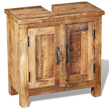 cangzhoushopping Armadietto da Bagno Vanity con Specchio Legno Massello di Mango Arredamento Set di mobili Set di mobili per bagno
