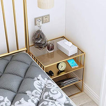 WALNUTA Modern Light Ferro Battuto Comodino Nordic Semplice Vetro Laterale Gabinetto Camera Governo di immagazzinaggio Metallo Angolo Gabinetto