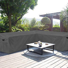 AlaSou - Set di coperture per mobili da giardino, a forma di L, impermeabile, per mobili da giardino, protezione per panca (grigio)