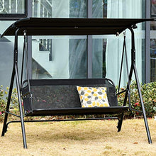 giordano shop Dondolo 3 Posti da Giardino 172x110x155 cm in Metallo e Textilene Nero