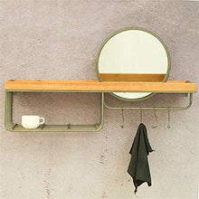 LULUTING Specchio Trucco Trucco specchi Rotondi della Stanza da Bagno Specchio Specchio Appeso con scaffalature e Ganci |Circle Parete Vanity Trucco e Specchio da rasatura |Specchio Decorativo Holder
