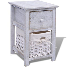Festnight Comodino Shabby Chic Bianco in Legno