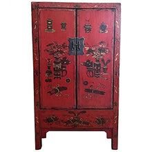 Armadio cinese con simboli della fortuna (149 x 85 x 45 cm), colore: rosso