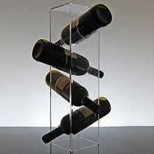 Slato Portabottiglie Porta Bottiglie da Vino da banco in plexiglass Trasparente Jade per 4 Bottiglie