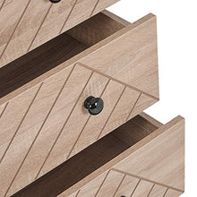 Comodino con 3 cassetti, Comodino per camera da letto, legno, 72x35x75.5cm