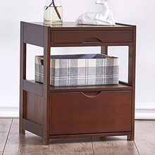 Comodino Comodino Mobili Accent Tabella di estremità del Torace Facile Pull Tessuto Bins Organizzatore unità for Camera Mini Legno Comodino con cassetti può Essere posizionato sullo Studio, Camera da