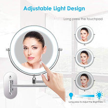 ADLOASHLOU 7X Specchio Ingranditore Specchio Trucco Luce LED, 8'' Specchio Ingranditore da Trucco Rotazione 360 °, 3 modalità di Illuminazione, Regolabile per Bagno, Toletta(Alimentazione USB)