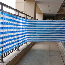 YZJL Steccati Protezione Anti-UV Traspirante antiruggine Occhielli Balcone recinto privato a Righe Ombrellone Parabrezza Deck Ombra Vela Scherma Giardino (Color : Blue, Size : 1.2x3m)