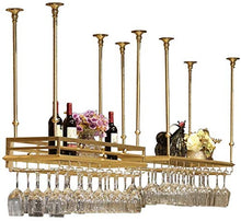 Leifeng Tower Classico A soffitto Hanging Calici Wine Glass Hanger Organizzatore Rack, Metallo, Oro