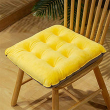 JSMY Set di 2 Cuscini per sedili con Cinghie Coprisedile in Velluto per Interni ed Esterni(Giallo,Quadrato 45x45 cm)