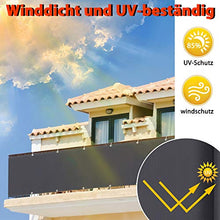 Aufun - Telo in PVC per balcone, 600 x 90 cm, con occhielli e cordoncino, protezione antivento senza viti, parasole per balcone, impermeabile (antracite)