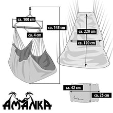 AMANKA - Sedia Pensile XXL con Scomparto Laterale e Cuscino - Amaca 220 x 120 cm Fino a 150kg