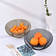 litty089 - Cesto portaoggetti in Ferro, a Doppio Strato, Adatto per Caramelle, Verdure, Frutta Nero