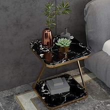 Comodini Modern Living Room Piazza Comodino Laterale Fine Tavolino Comodino Marmo Perfetto Bedstand o Soggiorno Side Comodini Letto (Color : Black)