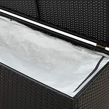 FAMIROSA Baule da Giardino in Polyrattan 200x50x60 cm Nero