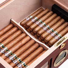 SMEJS Desktop Humidor, Cedar divisore, e Brass Ring Vetro igrometro, detiene l'80 a 100 sigari