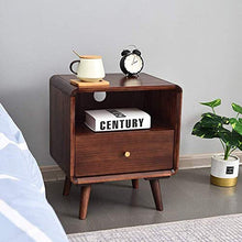 XUSHEN-HU comodino con 1 cassetto-comodino con gambe in legno tornito 1 ripiano comodino per camera da letto comodini (colore : marrone, dimensioni: 35 x 45 x 50 cm)