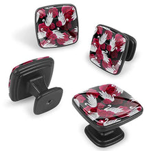 Red roses and tender white swans Pomelli per Porta Set di 4 Pomelli per Mobili Manopole per Cassetti Cucina Armadio Vetro