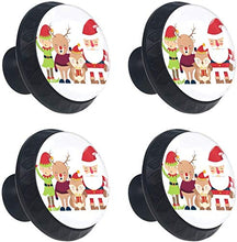 Renna di Natale Babbo Natale scoiattolo Pomelli per Porta Set di 4 Pomelli per Mobili Manopole per Cassetti Cucina Armadio Vetro
