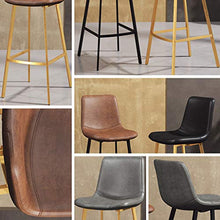 mobili Moderni Sgabelli da Bar Neri con Schienale, sgabelli da Bar in Pelle PU Sedie Moderne da Cucina da Pub, con mobili per Sala da Pranzo con Base in Metallo Dorato - 350 libbre di capacità