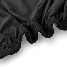 Willtone Copridivano senza Braccioli Elasticizzato in Poliesteri Spandex Copertura per Divano Elastica 2 Posti Tinta Unita (Nero, 160-195cm)