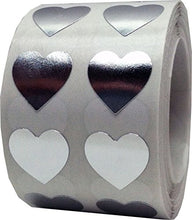 Argento Metallico Adesivi a Cuore, 13 mm 1/2 Pollice Etichette Brillanti per San Valentino 1000 Pacchetto
