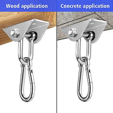 KKTICK - Ganci a sospensione per soffitto, in acciaio inox SUS304 con rotazione a 180°, con viti, per appendere amaca yoga, dondolo, sacco da boxe ecc.