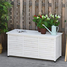 Panca Contenitore da Giardino 127x56x60 cm in Legno di Abete Bianca