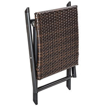 TecTake 402216 Sgabello Pieghevole, Polyrattan Sedia Tavolo, Resistente alle Intemperie, 41x42x43 cm, Marrone