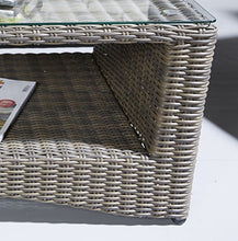 MO Living Set di mobili da giardino, 4 pezzi, di alta qualità, Con struttura in alluminio e Rattan, colore: grigio