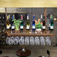 Portabottiglie vino rosso portabottiglie portabottiglie cornice per bicchiere da vino appeso calici retrò cornice per bicchiere da vino rosso grucce per vino capovolte con luci (dimensioni: 100 * 27