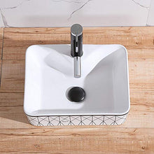 NgMik Risciacquare Il Piano di Lavoro Resistente E Facile da Pulire Bagno Vessel Sink Artistico Rettangolo sopra Il Contro Dispersore Art Bacino for Lavabo Vanity Cabinet Lavello