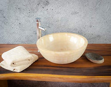 Rococo - Lavabo in onice tipo ciotola rotonda (immagini realistiche). Dimensioni: 40 x 40 x 15 cm