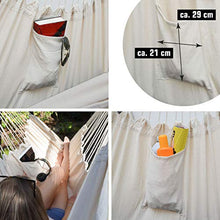AMANKA - Sedia Pensile XXL con Scomparto Laterale e Cuscino - Amaca 220 x 120 cm Fino a 150kg