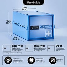 Lockabox One™ | Contenitore con serratura compatto e igienico per alimenti, medicinali e sicurezza della casa (Medi Blue)