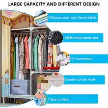 ZZBIQS - Armadio in tessuto extra large, con 2 tasche laterali, con asta appendiabiti, guardaroba, per cameretta e camera da letto
