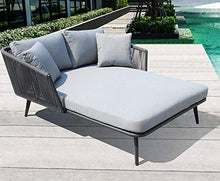 Milani Home s.r.l.s. Divano Letto da Giardino in Alluminio E Corda Completo di Cuscini