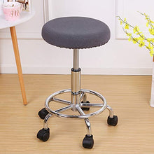 HARORU Stretch Round Seat Cover Velvet Printed Bar Stool Protector Removable for Home Kitchen Thick Stool Slipcover