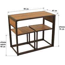 yelloo MOD. Siena Set Tavolo Bar e 2 Sedie Marrone Cucina Sgabelli Mobili