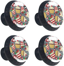 Delicious Cupcakes Cherry Strawberry Pattern Pomelli per Porta Set di 4 Pomelli per Mobili Manopole per Cassetti Cucina Armadio Vetro