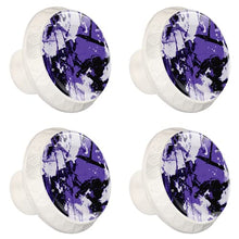 4 pcs White Cabinet Knobs for Kitchen Cabinets Bedroom Wardrobe Dresser Drawers Purple abstract