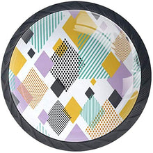 Triangolo colorato geometrico diamante immagine Pomelli per Porta Set di 4 Pomelli per Mobili Manopole per Cassetti Cucina Armadio Vetro