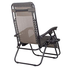 Springos - Sedia a sdraio da giardino, pieghevole, con poggiatesta e tavolino laterale, lettino prendisole e per il relax