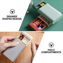 DOITOOL - Contenitore per pillole rimovibile con 6 griglie per pillole, portatile, mini portapillole