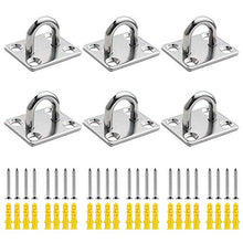 FYSL 6 Placca Occhiello in Acciaio Inossidabile,Piastra con Occhiello e moschettone per Yoga Altalene/Amache/Sartiame Marino